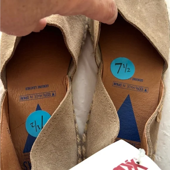 NWT Verbenas Tan Brown Espadrille Leather Loafers SZ 7.5 - Picture 8 of 12